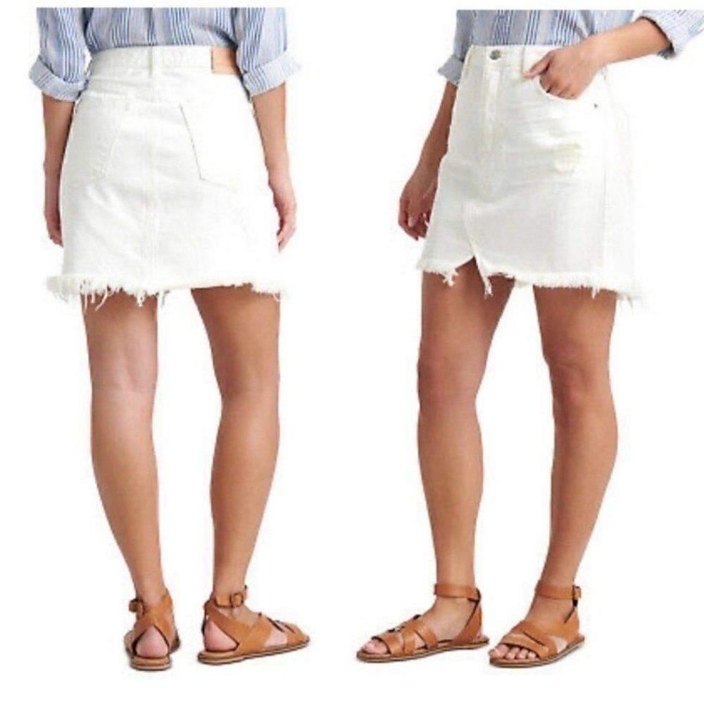 LUCKY BRAND Old Favorite Split Front Mini Skirt Size 2/26 White‎